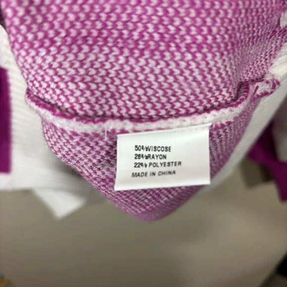 Zesica Bishop Sleeve Checkered Pink and White Women's Sweater Size XL - Picture 4 of 5